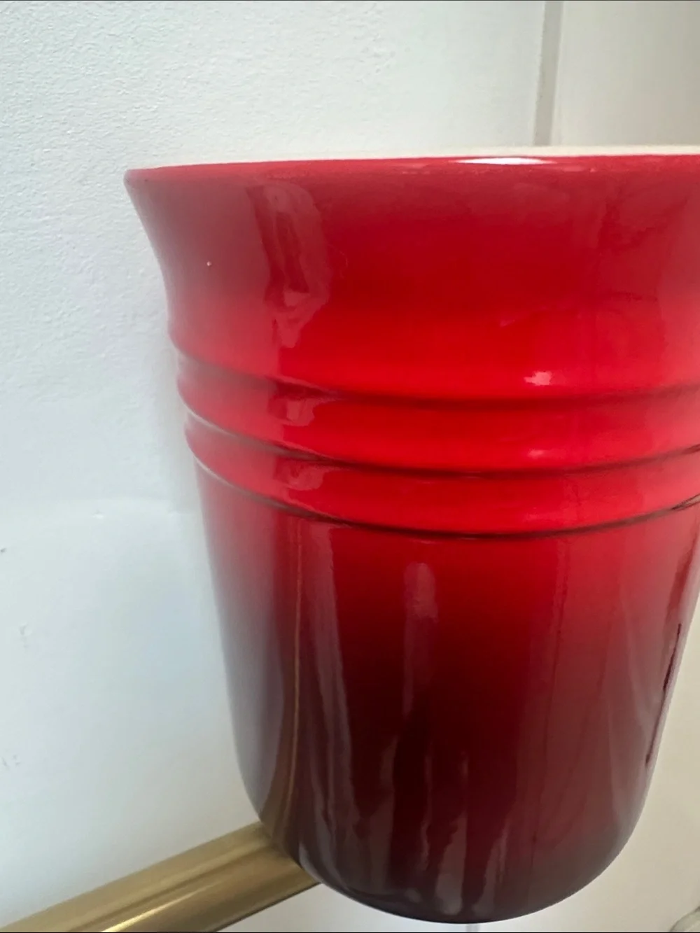 Le Creuset Red Glazed Stoneware 6 in Crock